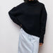 Women's Long-sleeved Pullover Solid Color Sweater Black 0 null