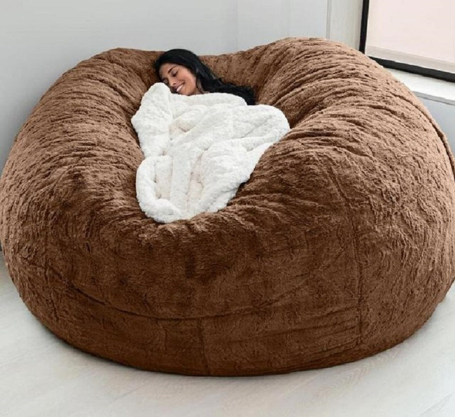 Lazy Sofa Bean Bag Chair Foam Furniture Bean Bag Brown Furniture Zimivas