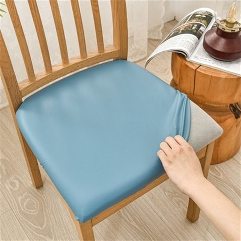 Waterproof Dustproof Chair Cover Faux Leather Leather Cover Universal Light Blue Length And Width 35to50cm 1PCS 0 null