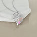 Mom Necklace S925 Sterling Silver Heart CZ Pink Stone Love Mum Pendant Birthstone Jewelry for Women Mother Gifts 5 null