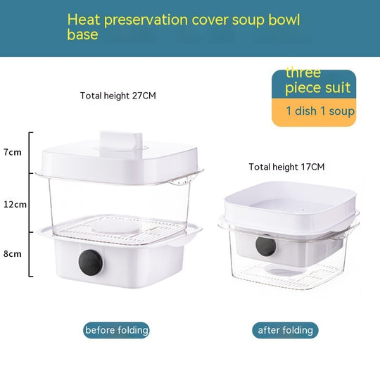 Multi-layer Dish Cover Heat Preservation Kitchen Cover Dining Table Leftover Storage Box Transparent Stack Cooking Hood Steamer A White Kitchen Storage Zimivas