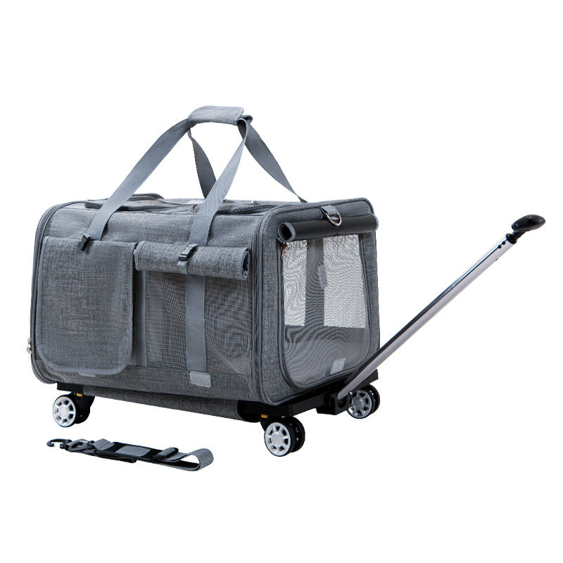 Large Pet Trolley Bag Cat Dark Gray Hidden Windproof Average Size 0 null