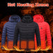 Men Heated Puffer Jacket Electric Heating Coat Insulated Hood Windbreaker 9Heat Zones Men Clothing Zimivas