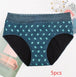 Four-layer Physiological Pants Antibacterial Bottom Gear Briefs Cactus print 5PCS women underwear null