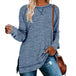 Women's Long Sleeve Loose Casual Fall Pullover Solid Color Top Sapphire Women Clothing Zimivas