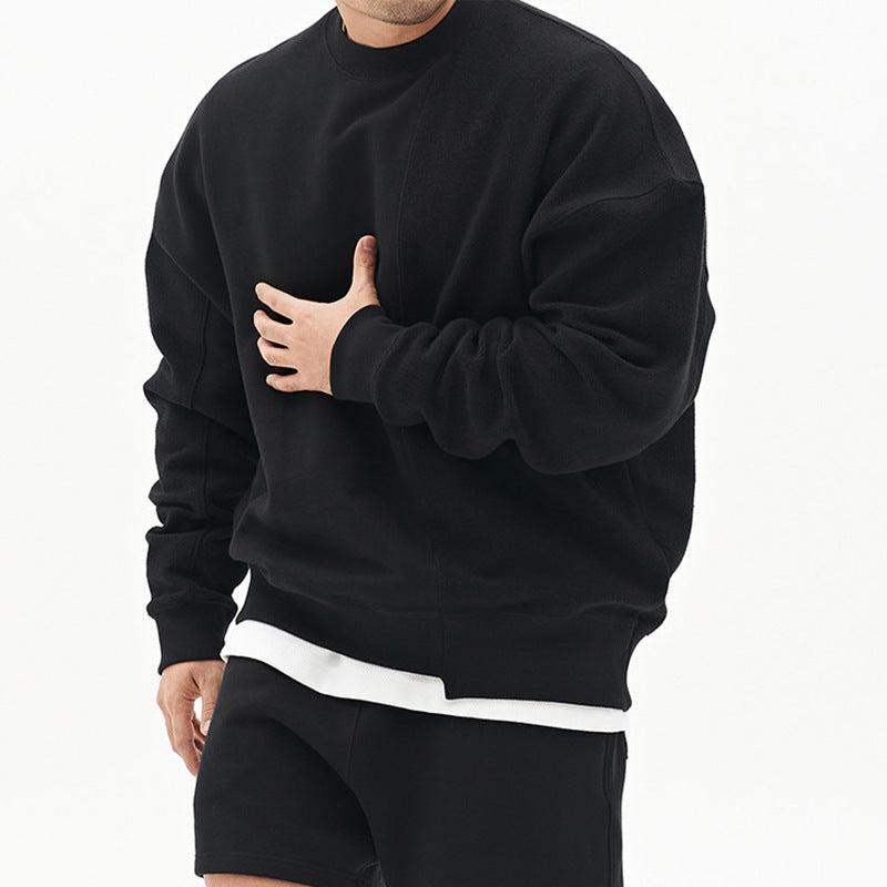 Pullover Round Neck Sweater Loose Men Clothes Black 0 Zimivas