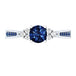 New inlaid sapphire zircon ring European and American hot-plated 925 silver princess engagement ring 0 null