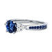 New inlaid sapphire zircon ring European and American hot-plated 925 silver princess engagement ring 0 null