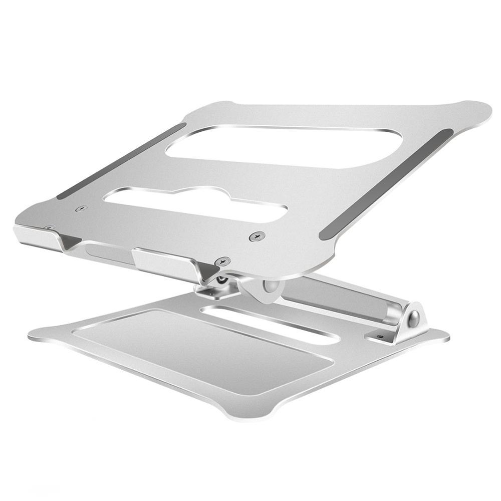 Folding lifting aluminum alloy laptop stand Silver Computer & office Zimivas