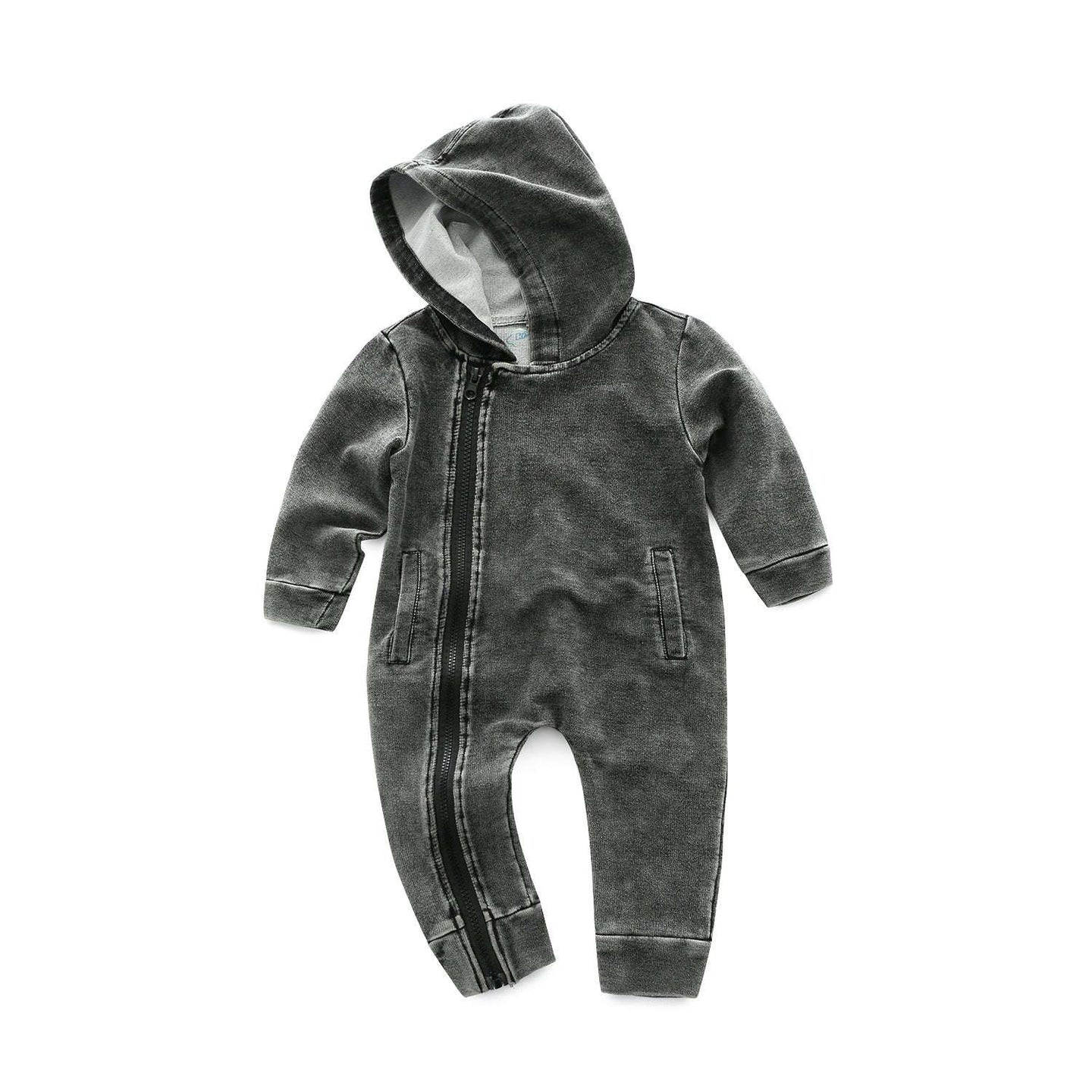 Children's Clothing Baby Jumpsuit Zipper Shirt Gray 0 Zimivas