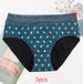 Four-layer Physiological Pants Antibacterial Bottom Gear Briefs Cactus print 3PCS women underwear null