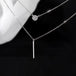 S925 Silver Color Double Chain Long Stick Micro Pave Zircon Round Pendant Necklaces For Women Trendy Jewelry 0 null