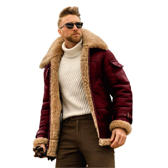 Winter Jacket Mens Military Fleece Warm Jackets Male Fur Collar Coats Army Tactical Jacket Wine Red Men Clothing Zimivas