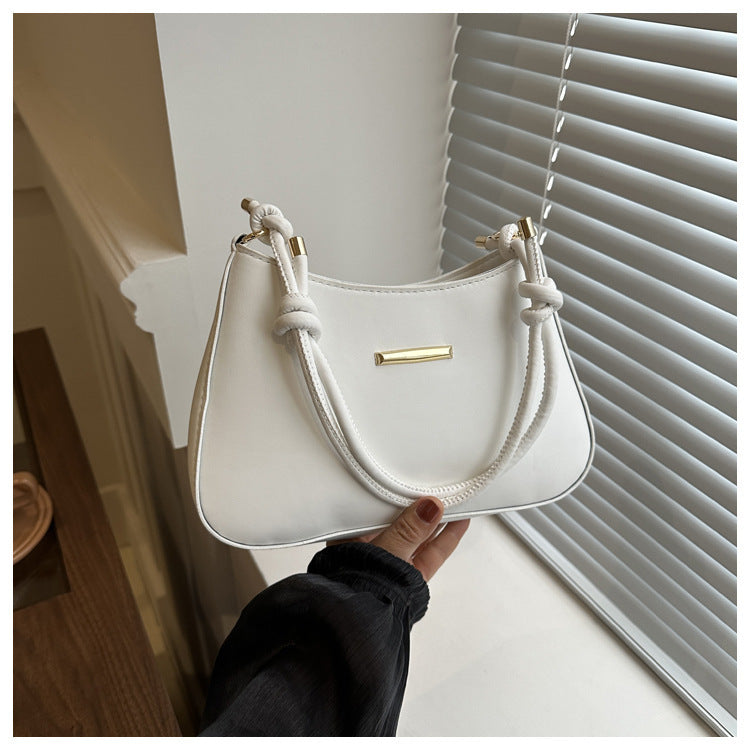 Women's High-end Hand-held Armpit Small Square Bag White bag Zimivas