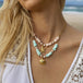 Mint Green Shell Patch Pearl Shell Pendant Necklace Jewelry 0 null