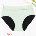 Four-layer Physiological Pants Antibacterial Bottom Gear Briefs Green 3PCS women underwear null