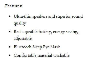 Sleeping eye Mask with Headphones, Wireless, Bluetooth 4.2, Built-in Headphones and Microphone, Washable for Travel personal appliance Zimivas