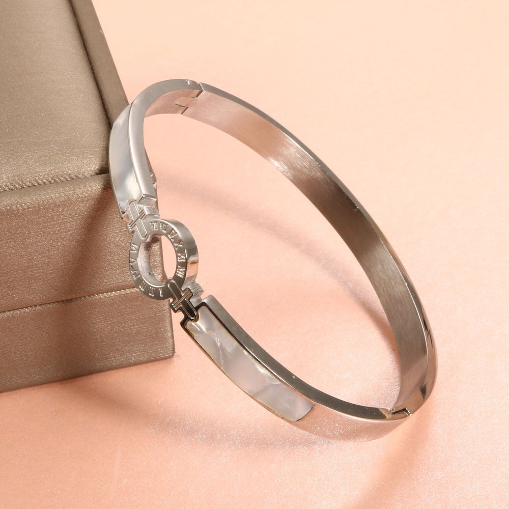 New Arrival White Shell Roman Numeral Bangles & Bracelet eprolo