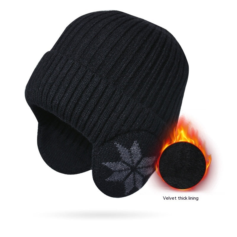 Thermal Knitting Woolen Cap Men's Fleece-lined Thickened Winter Trending Products Black 0 null