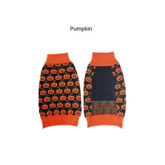 Halloween Dog Sweaters Pet Costume Teddy Warm Leisure Sweater Cosplay Clothes For Dogs Pets Outfits Orange Small Pumpkin 0 null