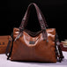 Retro Fashion Tote Casual Soft Leather Shoulder Crossbody Large Capacity Women's Bag Brown Bags Zimivas