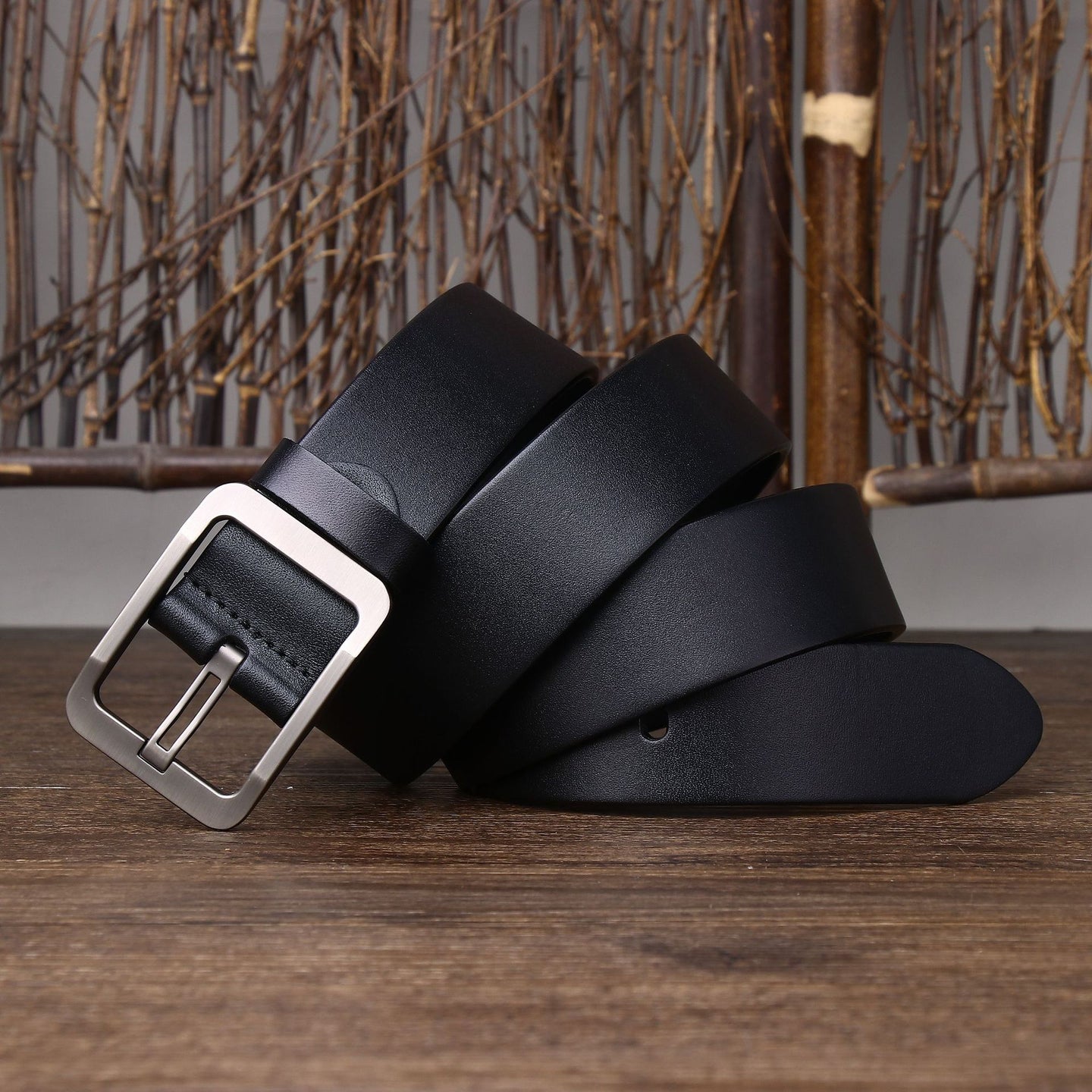 Minimalist Light Luxury Business Belt Pin Buckle Fashion Casual All-matching Black 0 null