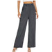 High Waist Straight Trousers With Pockets Wide Leg Casual Pants For Women Dark Grey 0 null