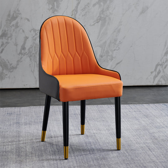 Light Luxury Solid Wood Dining Chair Modern Minimalist Backrest A orange 1PC 0 null