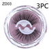 Self-adhesive Reusable Glue-free Eye Lashes With Natural Curl ZD03 3PC 0 null