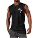 Coconut Tree Embroidery Vest Summer Beach Tank Tops Workout Muscle Men Sports Fitness T-shirt Black Men Clothing Zimivas