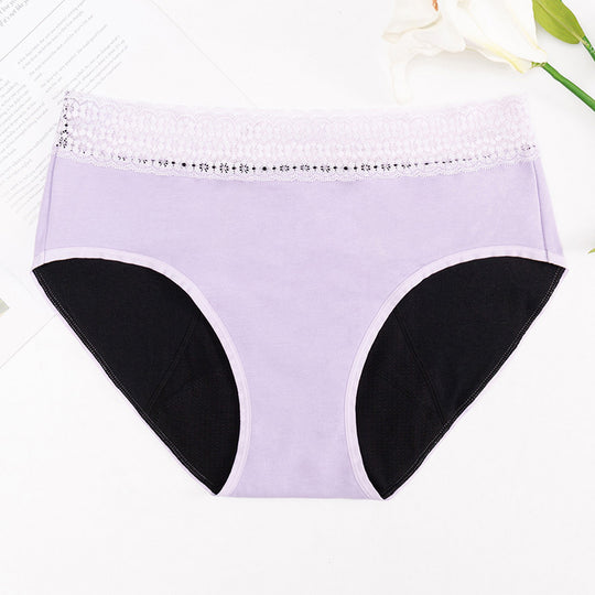 Four-layer Physiological Pants Antibacterial Bottom Gear Briefs Purple 1PC women underwear null