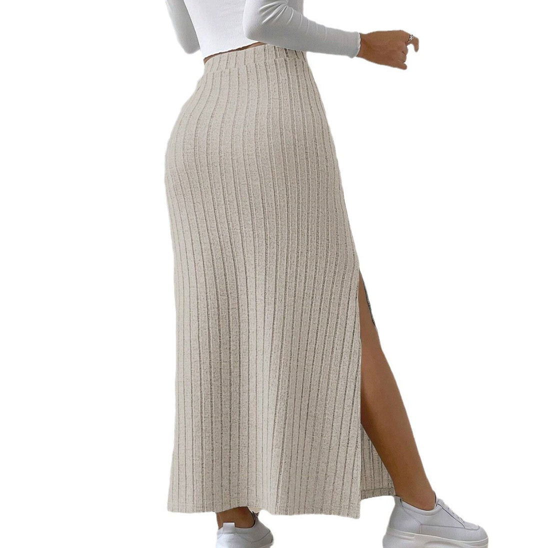 Spring/Summer New High Waist Side Split Slim Fit Knitted Skirt for Women eprolo