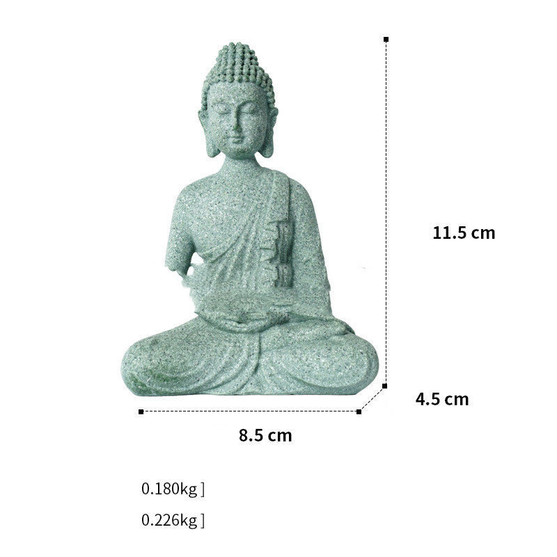 New Chinese Stone Buddha Crafts Creative Ornament Home Decor Meditation 0 null