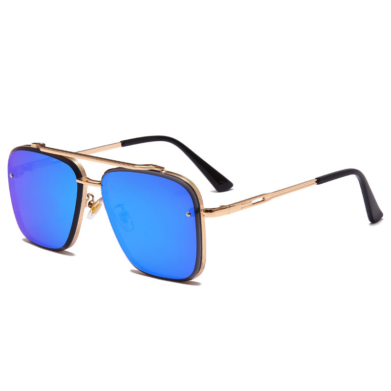 Metal Vintage Sunglasses Fashion Cool Men Driving Glasses Goggle Summer Style Vintage Pilot Sun Glasses Blue film Sunglasses Zimivas