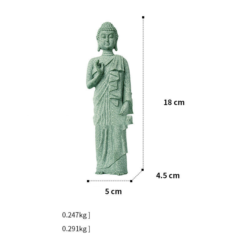 New Chinese Stone Buddha Crafts Creative Ornament Home Decor Standing with right hand 0 null