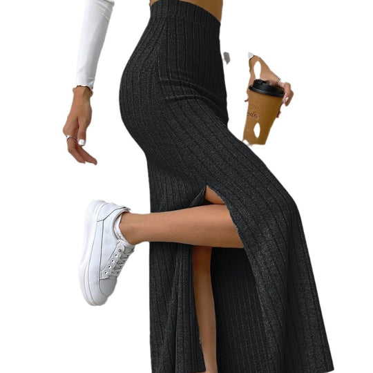 Spring/Summer New High Waist Side Split Slim Fit Knitted Skirt for Women eprolo