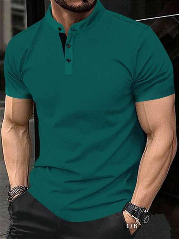 Summer New AliExpress Amazon Polo Shirt Zipper Pocket Men's Sports Polo Shirt Factory Wholesale Dark Green 0 null