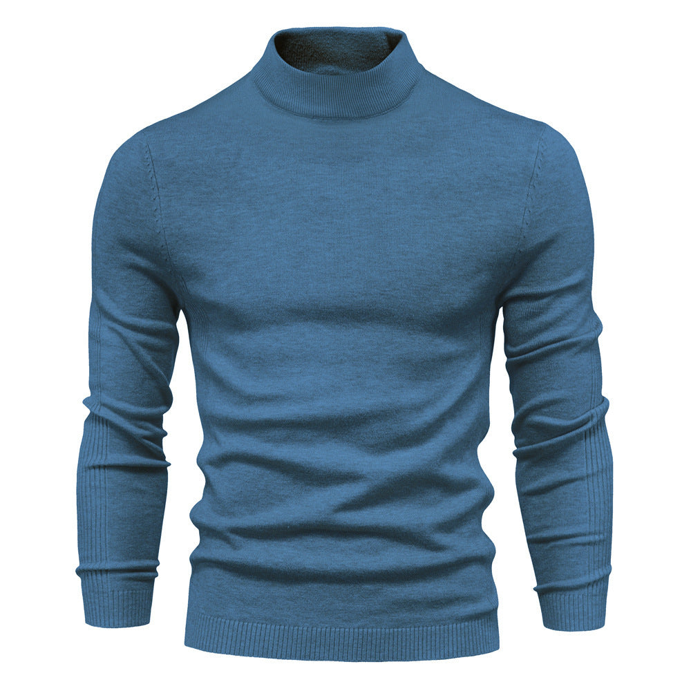 Men's Multicolor Sweater With Mid Neck And Slim Trim Blue mist 0 null