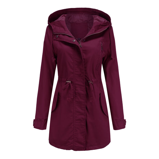 New Cotton Anorak Women's Spring And Autumn Coat Wine Red 0 null