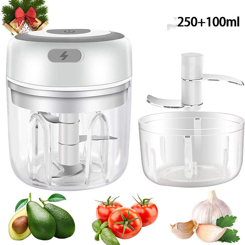 Mini Electric Garlic Chopper USB Charging Ginger Masher Machine Sturdy Durable Chili Vegetable Crusher Kitchen Tool White high cup350ML USB kitchen appliance Zimivas