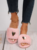 Fluffy Slipper Fall Winter Warm Home Fur Furry Slippers Women Plush Shoes Indoor House Fuzzy Flip Flops Female Padded Fleece Bright Pink shoes Zimivas