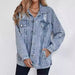 Fashion Denim Jacket Boyfriend-style Ripped Distressed Light Blue 0 null