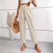 Women's Slim-fit Buttoned Straight Loose Trousers Women Clothing Zimivas