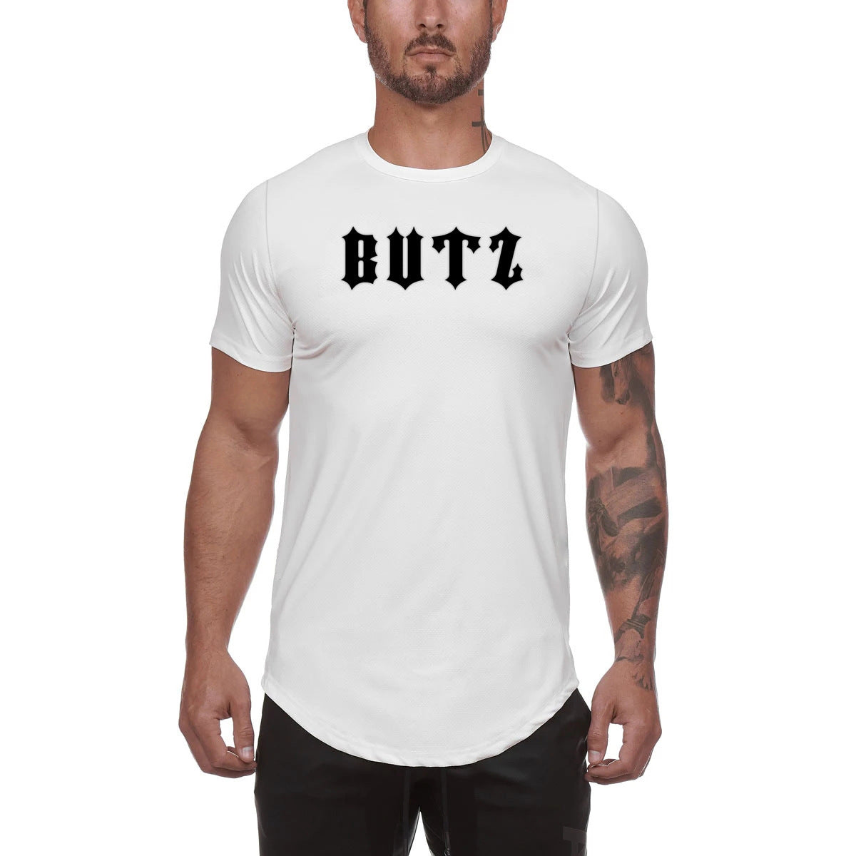 Gym Wear Plain Shirts Custom Fitness Sports Clothing for men White with letter men clothing Zimivas