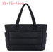 Women's Cotton Handbag Large Zipper Travel Essential Black 35x16x43cm bag Zimivas