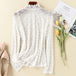 Long Sleeve Eyelash Hollow Top Mesh Inner Layer Outer Wear White 0 Zimivas