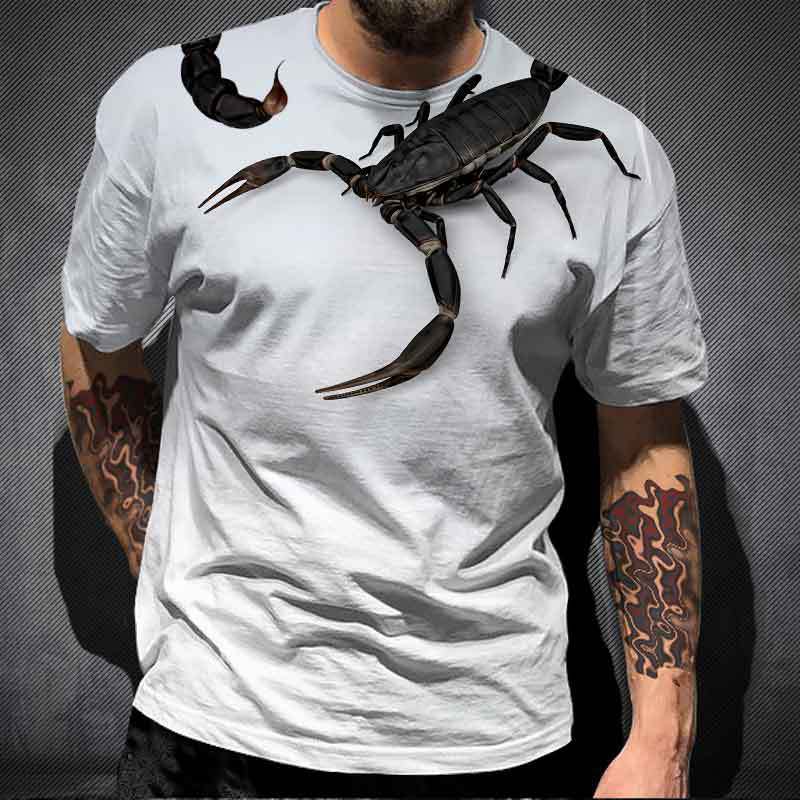 Cross-border European And American Style Men's Short Sleeve Casual Hip Hop Street 3dT T-shirt Super Cool Scorpion Printed T-shirt One Piece Dropshipping 0 null