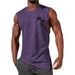 Coconut Tree Embroidery Vest Summer Beach Tank Tops Workout Muscle Men Sports Fitness T-shirt Purple Men Clothing Zimivas