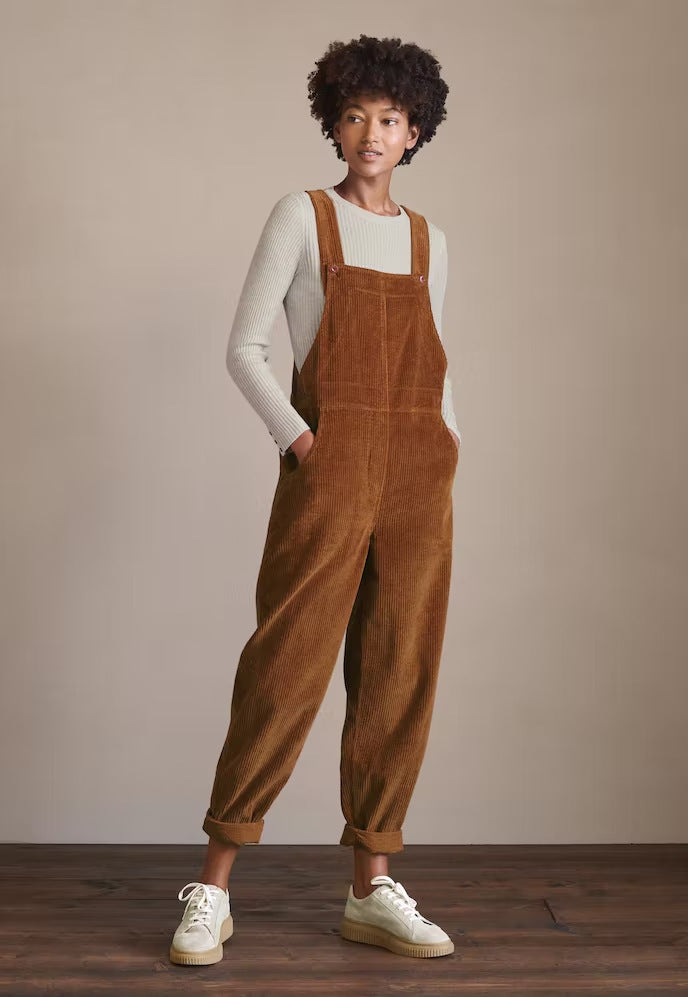 Corduroy Bib Overalls With Buttons And Pockets Fashion Casual Jumpsuit Loose Straight Pnats For Women Brown 0 null