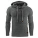 Men's Jacquard Sweater Long-sleeved Hoodie Warm Color Hooded Sweatshirt Jacket Dark Grey Men Clothing Zimivas